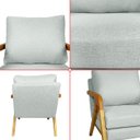 Ver mais imagens de Kit 2 Poltrona Sala Decorativa Stella Estofada Linho Cinza Base Madeira Castanho - Arkell