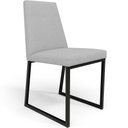Ver imagem 1 de Cadeira Para Sala De Jantar Base Aço Industrial Preto Dafne L02 Linho Cinza - Lyam Decor