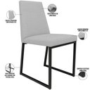 Ver imagem 3 de Cadeira Para Sala De Jantar Base Aço Industrial Preto Dafne L02 Linho Cinza - Lyam Decor