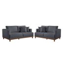 Ver imagem 1 de Conjunto Sofás 2 e 3 Lugares Estofados M-175 Veludo Martins Grafite