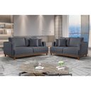 Ver imagem 2 de Conjunto Sofás 2 e 3 Lugares Estofados M-175 Veludo Martins Grafite