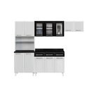 Ver imagem 1 de Armário de Cozinha Modulada Compacta de Aço 245cm com Balcão Multimóveis Cr20528 Branco/preto