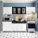 Ver imagem 3 de Armário de Cozinha Modulada Compacta de Aço 245cm com Balcão Multimóveis Cr20528 Branco/preto