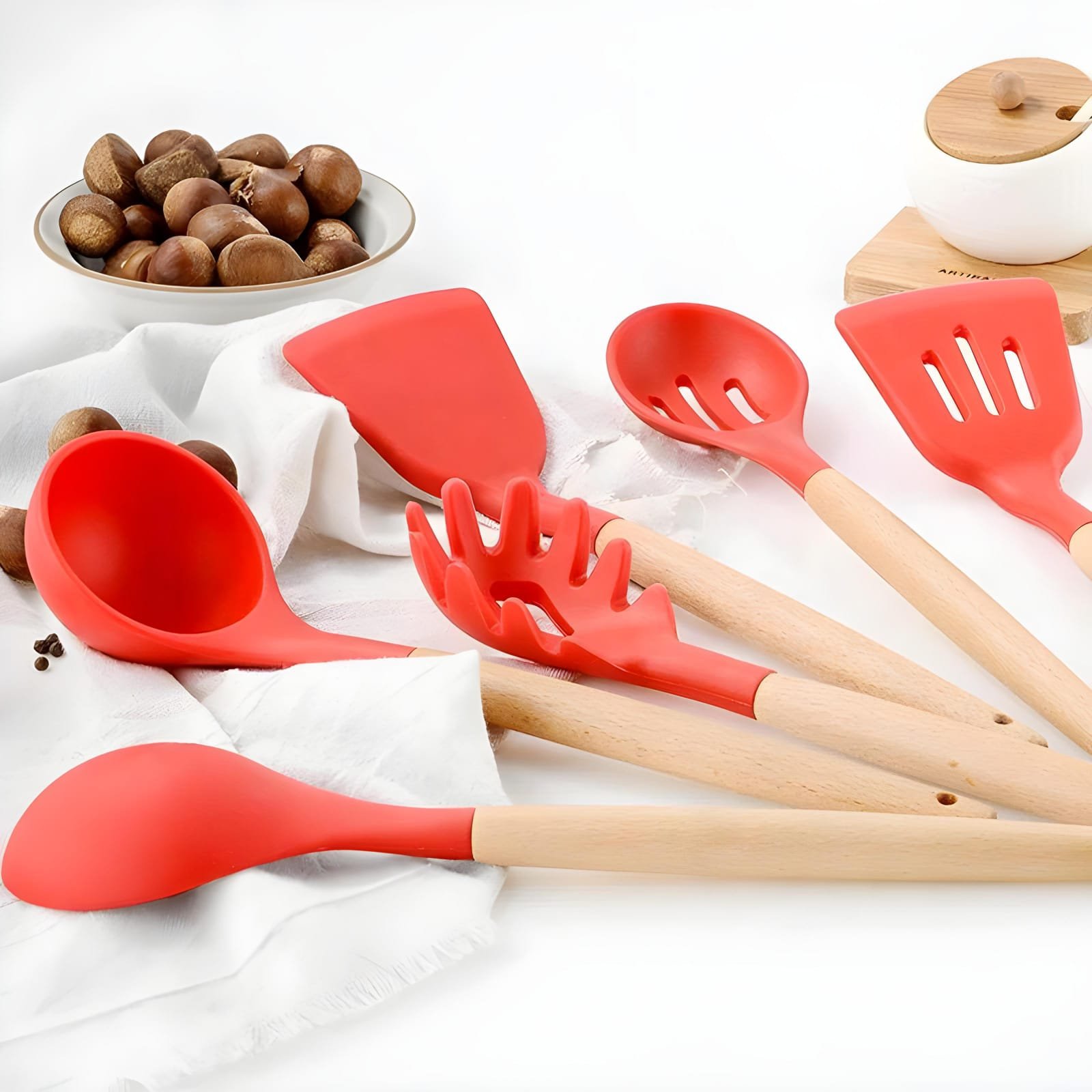 Kit Talheres Silicone para Cozinha Conjunto com 12 Peças Livre Bpa - 3