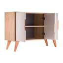 Ver imagem 3 de Aparador Buffet Retrô Murano 3 Portas MDP 115cm Carvalho e Branco Mercado Das Prateleiras