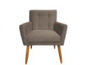 Ver imagem 2 de Poltrona Decorativa Onix Suede Capuccino Pés Madeira Ms Decor