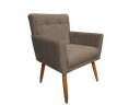 Ver imagem 1 de Poltrona Decorativa Onix Suede Capuccino Pés Madeira Ms Decor