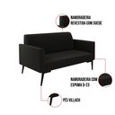 Ver imagem 3 de Sofá Namoradeira Pés Villach Marisa Suede D03 - D\'rossi Cor Preto