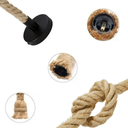 Ver imagem 5 de Kit 2 Pendente Lustre Luminária Vintage Corda Sisal 1m Retro Rústico com Lâmpada Led Pera Âmbar