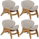 Ver imagem 1 de Kit 4 Poltronas Decorativa Orgânica Sala Living Kadosh L02 Linho Bege