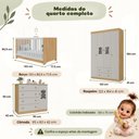 Ver imagem 7 de Quarto de Bebê Completo com Berço Americano 3 em 1 Flor Multimóveis MP4924 Madeirado/Off White
