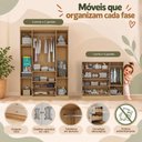 Ver imagem 5 de Quarto de Bebê Completo com Berço Americano 3 em 1 Flor Multimóveis MP4924 Madeirado/Off White