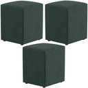 Ver imagem 1 de Kit 03 Puffs Quadrado L02 Decorativo Linho Verde - Lyam Decor