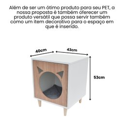 Mesa Cabeceira Gato Pet Mdf Mingau - 2