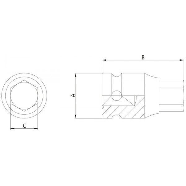 Soquete de Impacto Ponta Hexagonal 13mm Encaixe 3/4" Tramontina PRO - 2