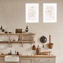 Ver imagem 2 de Kit 2 Quadros Café Minimalista - Bege e Branco 24x18cm - com Vidro:madeira Preta