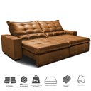Ver imagem 3 de Sofá de Courino Retrátil e Reclinável 3,15m Cama inBox Bourbon SoftGel D40 Caramelo