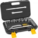 Ver imagem 1 de Jogo de soquetes estriados encaixe 1/2" 8 mm a 32 mm com 22 peças Vonder