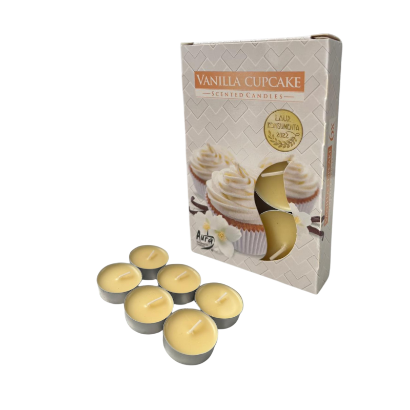 Kit 6 Velas Rechaud Difusor Flutuante Fondue 6 Hrs - Aromas:bolo de Baunilha