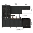 Ver imagem 3 de Cozinha Modulada 4 Peças Cristaleira Balcão sem Tampo 2 Aéreos 100% MDF Bari
