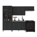 Ver imagem 2 de Cozinha Modulada 4 Peças Cristaleira Balcão sem Tampo 2 Aéreos 100% MDF Bari