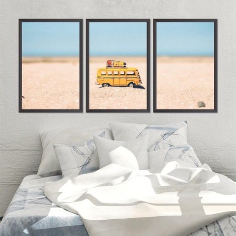 Quadro Decorativo 135x64cm Kombi Brinquedo Areia Quarto Sala