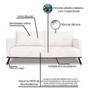 Ver imagem 7 de Sofá Living 2 Lugares 1,60m Atlantis Bouclê Pés de Ferro - Pallazio Cor Off White
