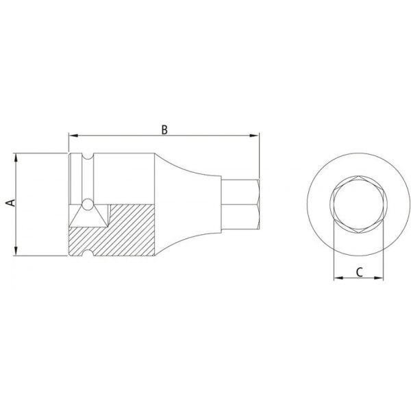 Soquete de Impacto Ponta Hexagonal 10mm Encaixe 1" Tramontina PRO - 2