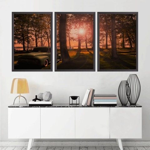 Quadro Decorativo 135x64cm Bosque Pickup Antinga Quarto Sala