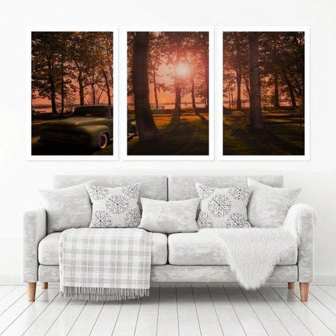 Quadro Decorativo 135x64cm Bosque Pickup Antinga Quarto Sala