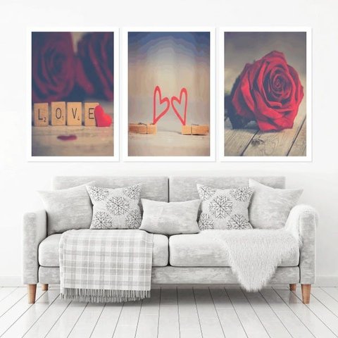 Quadro Decorativo 135x64cm Love Amor Namorados Quarto Sala