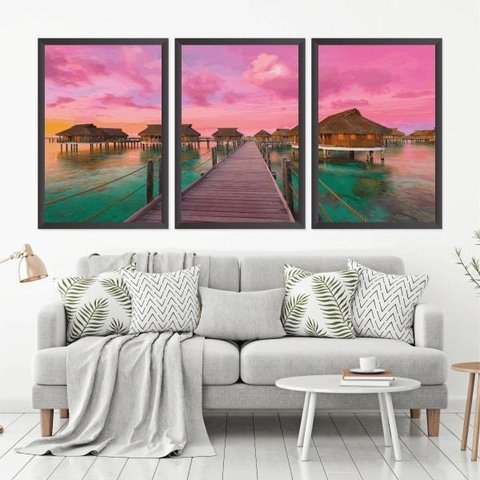 Quadro Decorativo 135x64cm Próximo Ao Paraíso Quarto Sala
