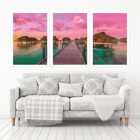 Quadro Decorativo 135x64cm Próximo Ao Paraíso Quarto Sala