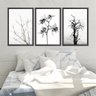 Quadro Decorativo 135x64cm Galhos Flores Preto E Branco Sala - 1