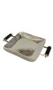 Ver imagem 1 de Bandeja Retangular Grande Metal Martelado Prata 37cm