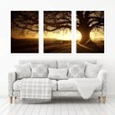 Ver imagem 1 de Quadro Decorativo 135x64cm Por Do Sol Na Árvore Colina Sala
