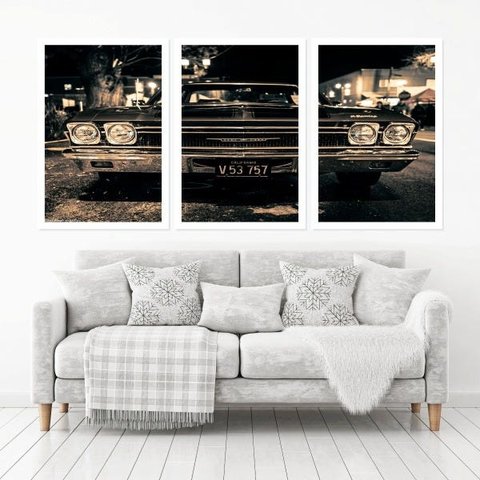 Quadro Decorativo 135x64cm Carro Antigo Impala Quarto Sala