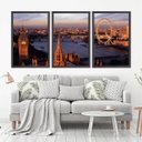 Ver imagem 1 de Quadro Decorativo 135x64cm London Eye Big Ban Londres Sala