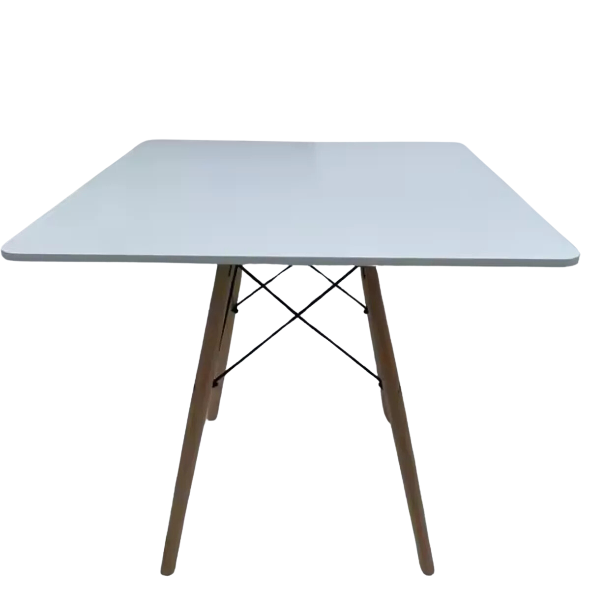 Mesa Eiffel Wood Tampo Quadrado de Madeira 80cm Branca - 6