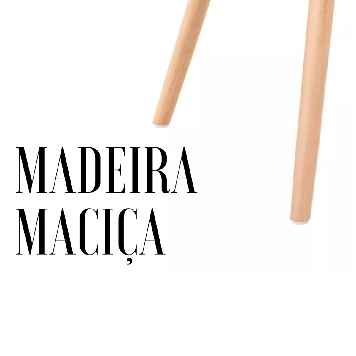 Mesa Eiffel Wood Tampo Quadrado de Madeira 80cm Branca - 5