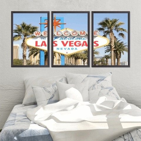 Quadro Decorativo 135x64cm Las Vegas Nevada Quarto Sala