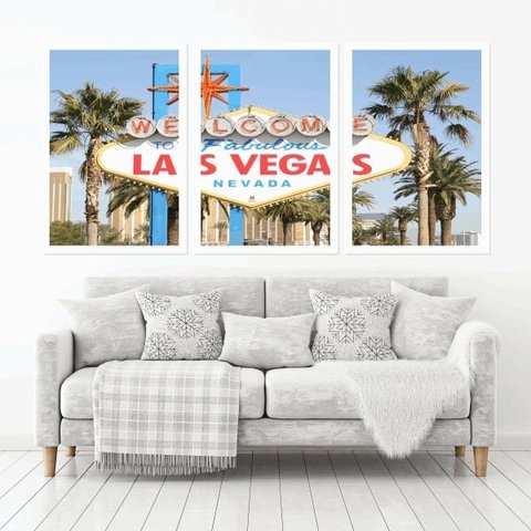 Quadro Decorativo 135x64cm Las Vegas Nevada Quarto Sala