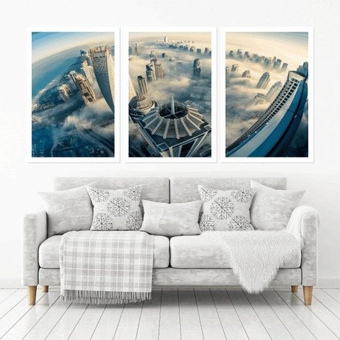 Quadro Decorativo 135x64cm Arranha Céu Dubai Quarto Sala