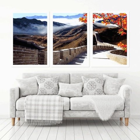 Quadro Decorativo 135x64cm Muralhas Da China Quarto Sala
