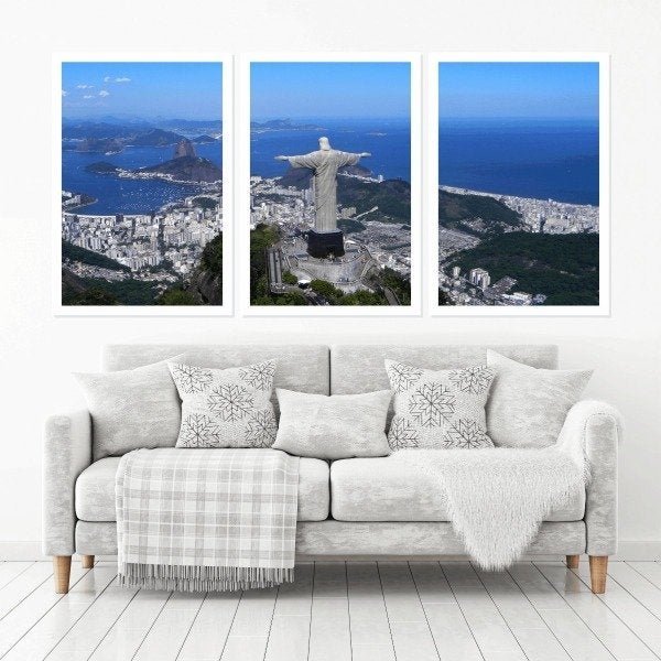 Quadro Decorativo 135x64cm Cristo Rio De Janeiro Quarto Sala