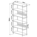 Ver imagem 5 de Estante Livreiro Multiuso 6 Prateleiras Industrial Indy A03 Nero Dourado - Lyam Decor