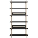 Ver imagem 3 de Estante Livreiro Multiuso 6 Prateleiras Industrial Indy A03 Nero Dourado - Lyam Decor