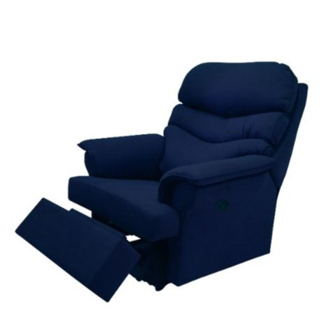 Poltrona Reclinável Manual Suede Azul Marinho