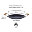 Ver imagem 2 de Chapa Disco Arado Aço Carbono Bifeteira Alça Madeira 50cm Metal Mig 2577mtm