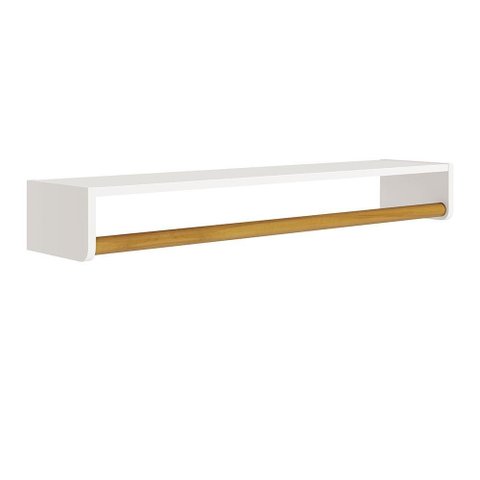 Prateleira Theo 93,6cm Branco Fosco/amadeirado - Reller Móveis